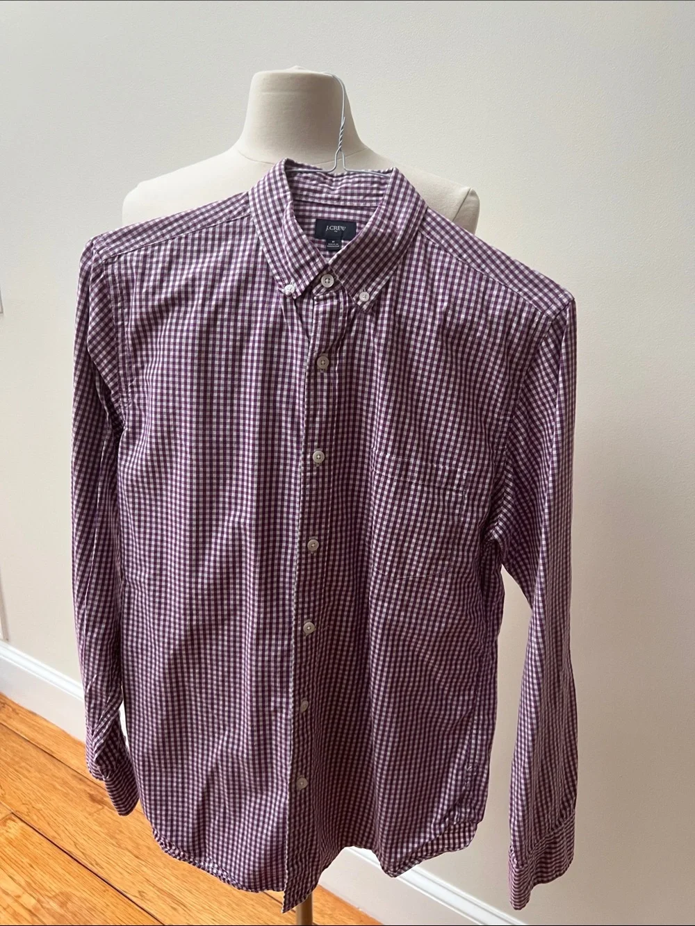 J. Crew Men’s Purple Gingham Button-Down Shirt